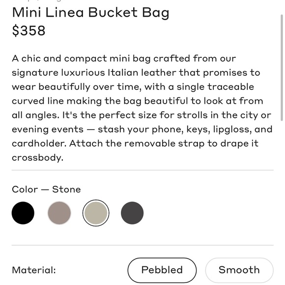 Cuyana Beige Mini Linea Bucket Bag - Picture 7 of 16